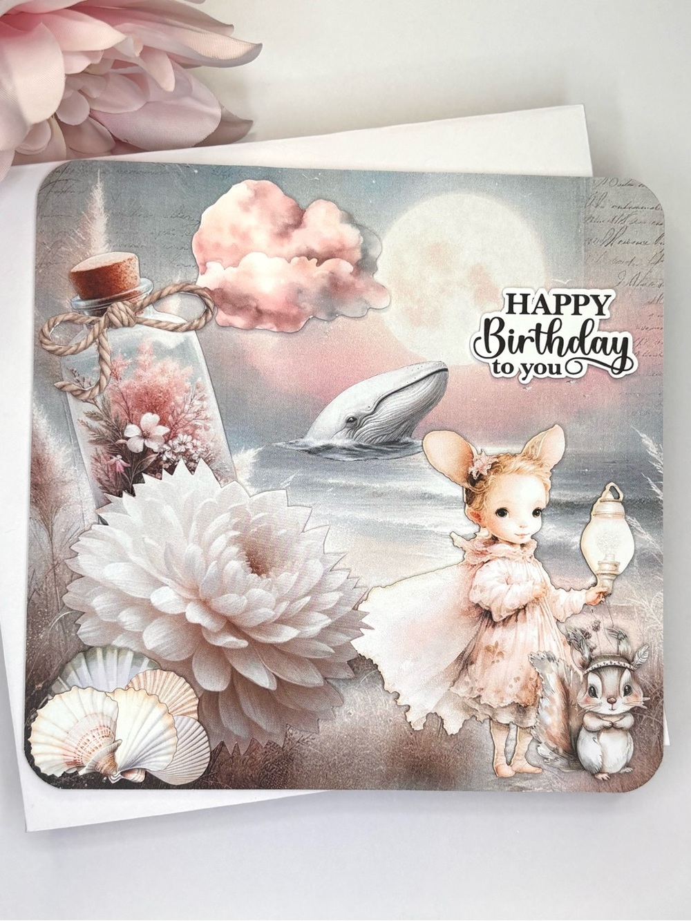 Handmade Little Girl Oceanic Birthday Card